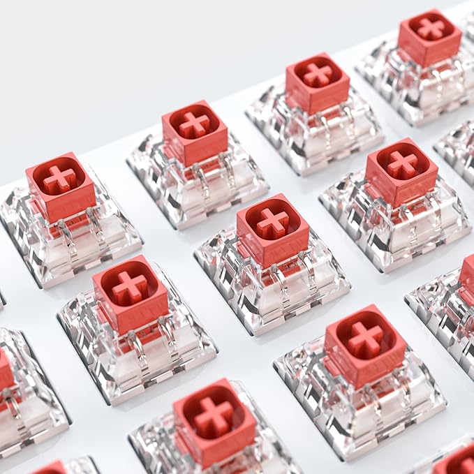 Kailh Box Red Switches for Mechanical Keyboard,3-Pin 45gf Linear/Factory Lubed/Dust&Waterproof Switches(Kailh Box Red,36Pcs)
