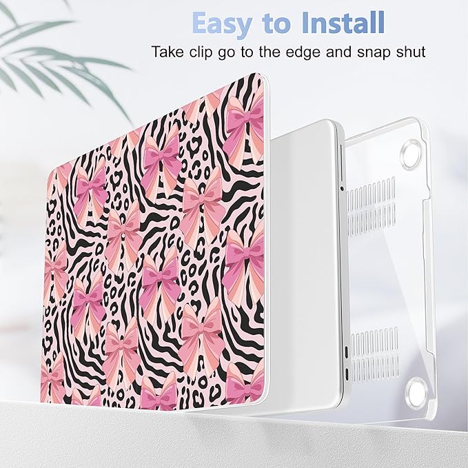 Tuiklol for 2026 MacBook Neo 13 Inch A18 Pro Chip Case, (Model A3404) Anti-Scratch Anti-Drop Slim Hard PC Shell Case with Shockproof Protective MacBook Neo Laptop Cover, Grid Bow
