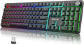 Redragon K521WL Wireless Gaming Keyboard with Knob, Tri-Mode BT/2.4G/USB-C RGB Mechanical Feeling Keyboard with Multimedia Keys, 4000mAh Battery, Anti-Ghosting, Compatible with PC - Upgrade