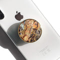 On The Grip Universal Phone Grip & Stand, Genuine Natural Gemstone/Seashell, Strong Adhesive Finger Holder, Collapsible Socket for iPhone, Samsung Galaxy, Kindle and Tablets (Leopard)