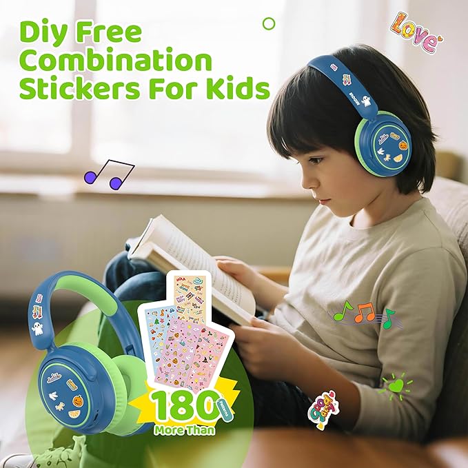 MIDOLA Kids Wireless Headphones Active Noise Cancelling Lightweight Bluetooth Headphone for Kid,Volume Limited 85/94dB Foldable Over-Ear Headset with Mic,68 Hours Playtime,for Toddler Child Green