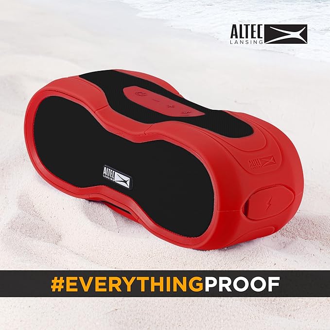 Altec Lansing - BoomJacket Wireless Bluetooth Speaker, Magnetic Waterproof Speaker, IPX7 Outdoor Speaker with 24H Playtime, Portable Speaker with Carabiner, Mountable, Quick Charge