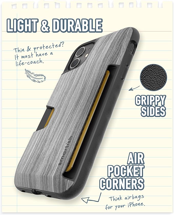 Smartish® iPhone 11 Wallet Case - Wallet Slayer Vol. 1 [Slim + Protective] Credit Card Holder - Drop Tested Hidden Credit Card Slot Cover for Apple iPhone 11 - [Graspin' Aspen]