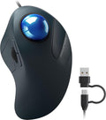 Wired Trackball Mouse for Large Hands, Ergonomic Design Reduces Wrist & Muscle Strain, Precision Tracking with Easy Index Finger Control, Compatible with PC, Laptop, Windows, Mac, Blue