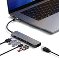 Satechi 7 in 1 USB C Hub Multiport Adapter with Ethernet, HDMI 4K@60Hz, 100W PD Charging, 2X USB-A Data Ports, Micro/SD Card Readers for MacBook Air/Pro/Neo, iPad Air/Pro, Windows - Space Gray