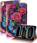 Case for iPad Pro 13 inch (M5/M4) 2025/2024, Premium Leather Folio Stand Protectors Cover with Auto Wake/Sleep, Pencil Holder, Hand Strap and Card Slots - Colorful Butterfly
