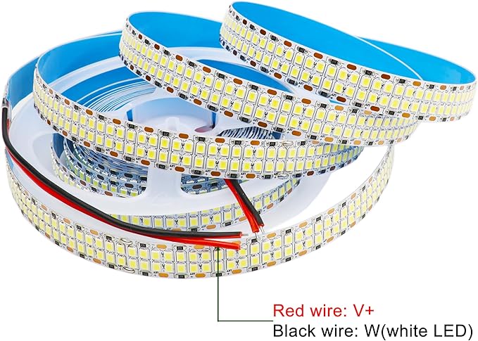 LEDENET 2835 SMD Cold White LED Strip Lights 6500K 16.4ft Double Row 2400 LEDs Flexible LED Strip Tape Light Ribbon Lamp DC 12V LED Daylight Dimmable Strip Lights for Bedroom Lighting