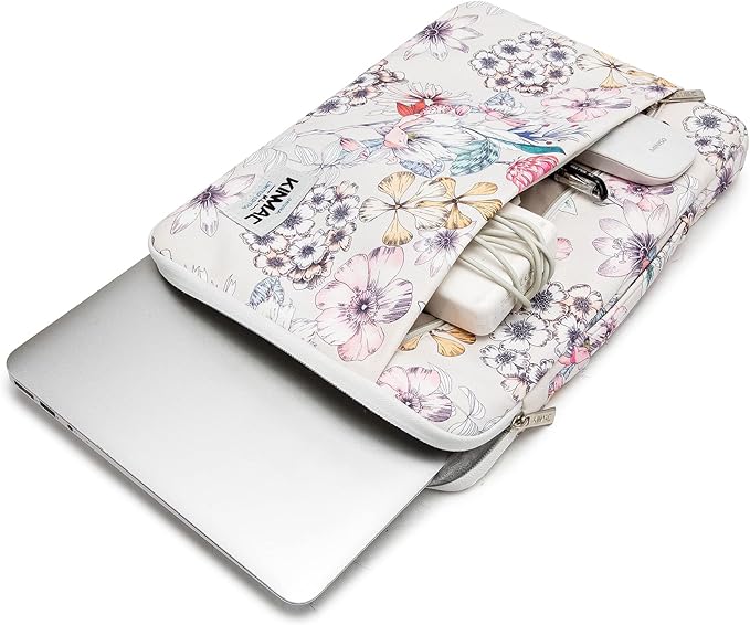 Kinmac Floral Pattern 360° Protective Water Resistant Laptop Case Bag Sleeve with Handle for Surface Pro,MacBook Air/Pro 13",MacBook 12",iPad pro 12.9 and 12 inch-13.3 inch Laptop