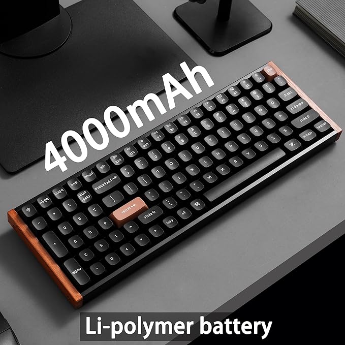 Keychron K4 HE QMK Wireless Gaming Custom Mechanical Keyboard, 2.4 GHz/Bluetooth/Wired 96% Layout Hot-Swappable Programmable RGB Backlit Gateron Magnetic Switches for Mac Windows, Wood Frame-Black