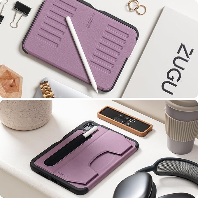 ZUGU Case for 2024 iPad mini 7 & 2021 iPad mini 6, Slim Protective Cover, Apple Pencil Pocket, 5 ft. Drop Protection, Secure 7 Angle Magnetic Stand, Sleep/Wake Cover (A17 Pro, A2567, A2568, A2569)