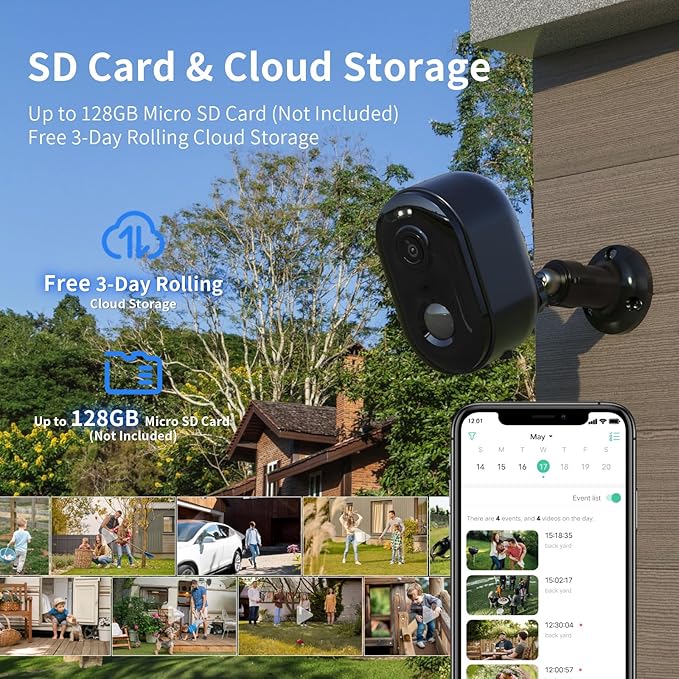 Armorcope Security Cameras Wireless Outdoor, Battery Powered 2k Color Night Vision, AI Motion Detection,IP66 Weatherproof, 2-Way Talk, SD/Cloud Storage,Cameras for Home Security-4 Pack