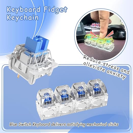 Outemu 108PCS Blue Clicky Mechanical Keyboard Switches,3-Pin Hot-Swappable Pre-Lubricated Switch with 3 Kailh Switches,Crisp Click Sound,for Gaming Keyboards & 3D Print Accessories