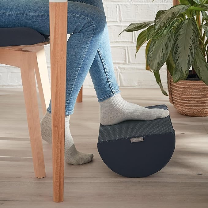 Leitz Ergo Foot Rest for Under Desk, Ergonomic, Washable Cover, Relieves Shoulder Back Lumbar and Knee Pain, Knee Support, Ankle Rocker (53710089-NA)