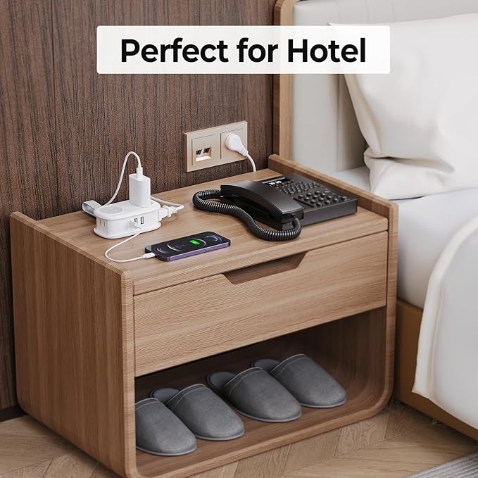 Cruise Approved Travel Power Strip, ORICO 4 Outlets 3 USB Ports (1 USB C) with 4FT Wrapped Short Extension Cord, Compact Power Strip for Hotel Travel Essentials-AP3