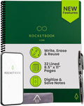 Rocketbook Core Reusable Smart Notebook, Lined Pages For School, Work and Creative Projects, Letter Size 8.5x11, Green - Premium