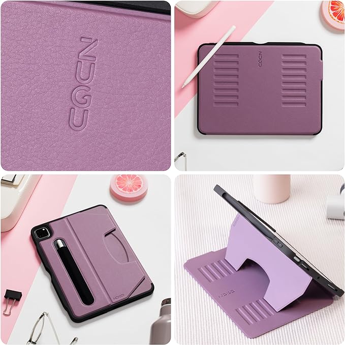 ZUGU CASE for iPad Air 11 M4 2026/M3 2025/M2 2024 iPad Air 4 & 5 10.9 Inch (2020/2022) - Protective, Ultra Thin, Magnetic Stand, Sleep/Wake Cover with Apple Pencil Charging & Storage - Berry Purple