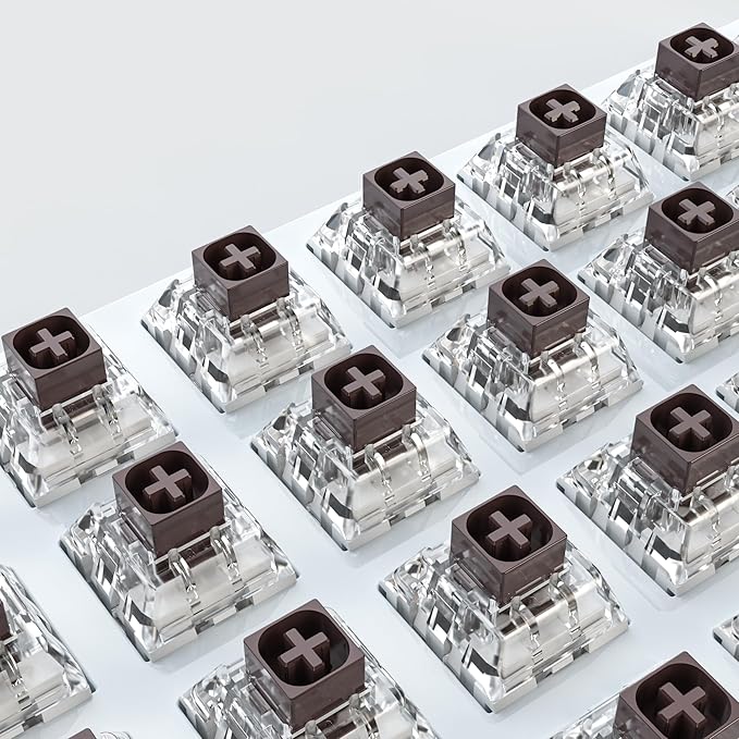 Kailh Box Brown Switches for Mechanical Keyboard,3-Pin 45gf Tactile/Factory Lubed/Dust&Waterproof Switches(Kailh Box Brown,90Pcs)