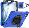 TSQQST Case for iPad Air 11 Inch M4 2026/M3 2025/M2 2024, Cover for iPad Air 5th 4th Generation 10.9"/Pro 11 4th/3rd/2nd/1st Heavy Duty Shockproof Case with Screen Protector+Stand+Hand Strap, Blue