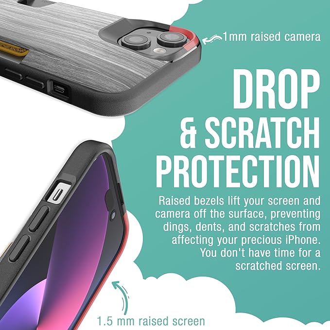 Smartish® iPhone 15 Plus Wallet Case - Wallet Slayer Vol. 1 [Slim + Protective] Credit Card Holder - Drop Tested Hidden Card Slot Cover Compatible with Apple iPhone 15 Plus - Graspin' Aspen