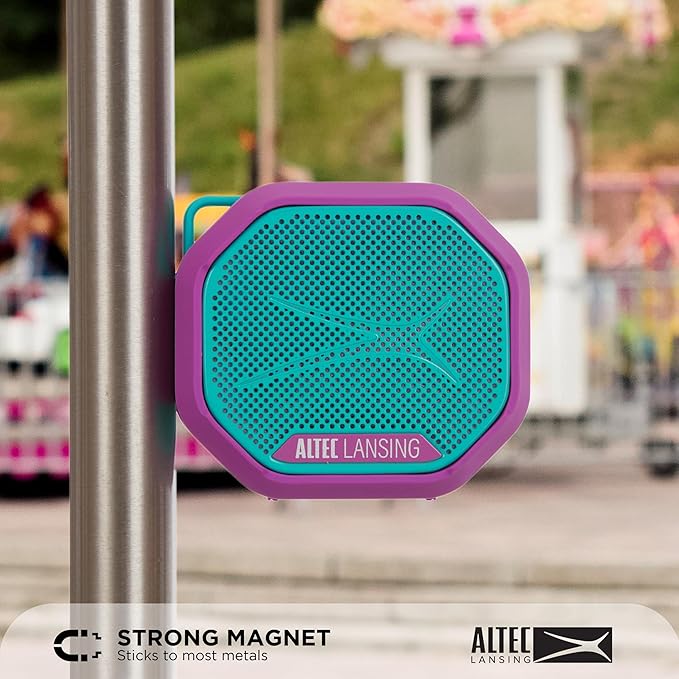Altec Lansing HYDRATREK Magnetic Bluetooth Speaker, Waterproof IP67, Portable Speaker, True Wireless Pairing, USB-C Quick Charge, 3.7V 400mAh Battery, Voice Assistant, Perfect for Any Adventure