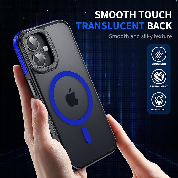 Strong Magnetic for iPhone 17 case [10Ft Military-Grade Protection] Compatible with fit MagSafe Shockproof Slim Thin Cover case for iPhone 17 6.3 inch, Blue Bumper
