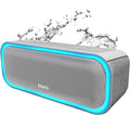 DOSS SoundBox Pro Bluetooth Speaker, 20W Stereo Sound, Active Extra Bass, 20H Playtime, Multi-Color Lights, IPX6 for Home, Outdoor, Party, Christmas and White Elephant Gift for Men, Women, Teen-Grey