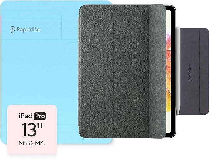 Paperlike® Folio Case for iPad Pro 13 inch (M5 / M4) - Magnetic, Lightweight, Slim, Protective case with Apple Pencil Charging, auto Sleep/Wake