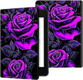 for Case for 6" Kindle 10th Generation 2019 Release (Model No J9G29R) E-Reader Case, Slim Kickstand Stand Leather Smart Cover with Auto Wake/Sleep, Purple Rose 01