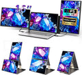 Laptop Screen Extender 16 inch - Triple Laptop Monitor Extender Detachable FHD 1920x1200P IPS 235° Rotation Extra Portable Monitor Compatible with 13”-17” Mac Wins Dex Chrome