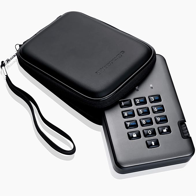 iStorage diskAshur PRO2 HDD 1TB | Secure Portable Hard Drive | FIPS Level 3 certified | Password Protected |Dust/Water-Resistant |Hardware encryption