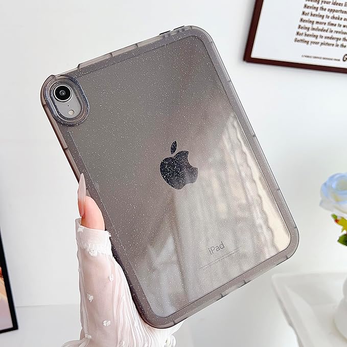 for iPad (A16) 11th Generation Case 11 inch 2025/ iPad 10th Generation 10.9 inch (2022), Glitter Soft TPU Back Shockproof Cover Bling Sparkly Flexible Silicone Lightweight Thin Shell, Gray
