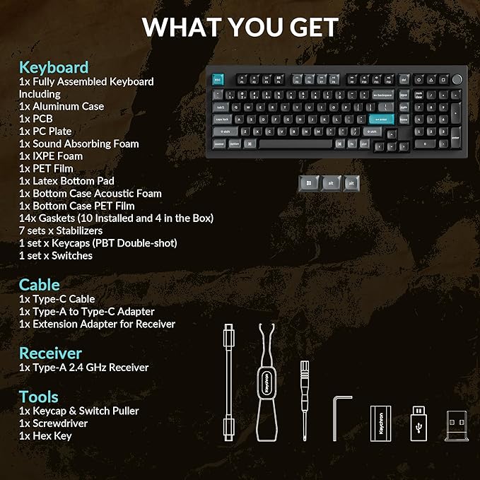 Keychron Q5 Ultra 8K Wireless Custom Mechanical Keyboard 2.4 GHz & Bluetooth 660Hr Battery Aluminum Body ZMK Launcher with Hot-swappable Brown Switches PBT Keycaps for Mac Windows Linux - Black