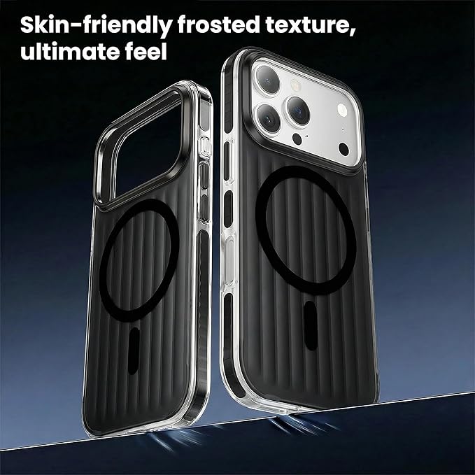Magnetic Cooling Case for iPhone 17 Pro Max, with Air Vortex Heat Dissipation Technology, Anti-Fingerprint, Fit for MagSafe, Military-Grade Bumper, Included Camera Lens & Screen Protector, Black