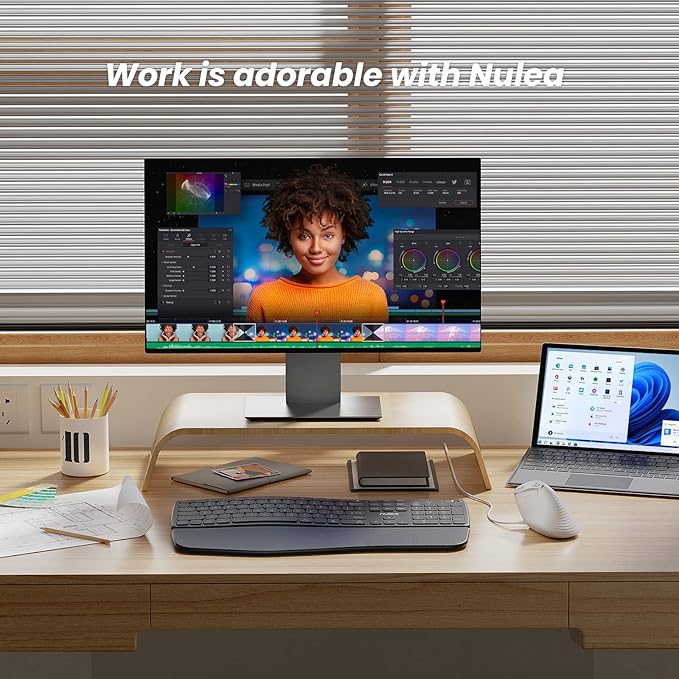 Nulea M504 Wired Vertical Mouse, USB Ergonomic Optical Mouse with 4 Adjustable DPI, 11 RGB Backlight Modes, Compatible for Laptop, PC, Desktop, Mac, White