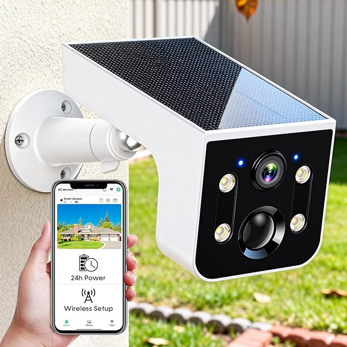 Thybro Security Camera Solar Outdoor 2K Night Vision: Wireless WiFi Camera with AI Motion Detection, 2-Way Talk, IP67 Weatherproof, 100% Wire-Free for Home Security