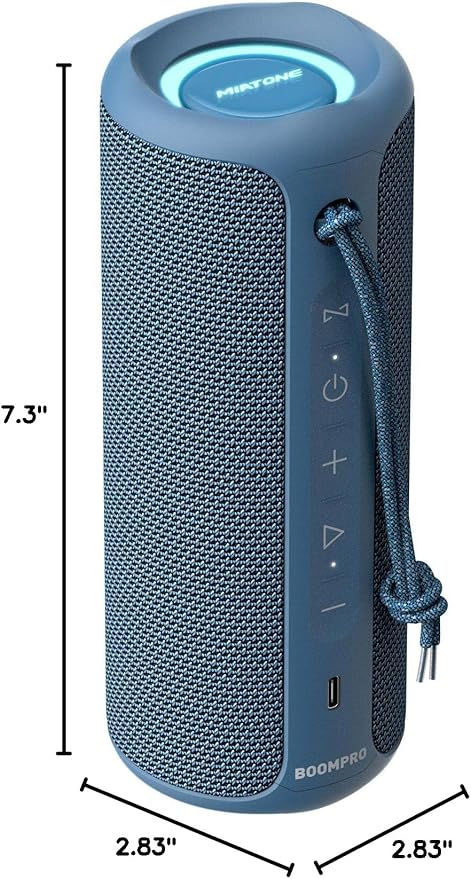 MIATONE Bluetooth Speakers 36W TWS Portable Speaker with Stereo Sound Bass, Bluetooth 5.3 Wireless USB Type C Outdoor, 5000mAh 24H Playtime IPX7 for Present, Boy Friend Gifts for him (Blue)