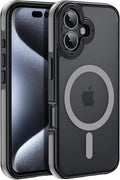 Strong Magnetic for iPhone 16 Plus case [10Ft Military-Grade Protection] Compatible with fit MagSafe Shockproof Slim Thin Cover 6.7 inch 16 Plus Phone case, Gray Bumper