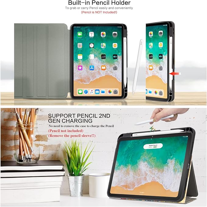 Vimorco for iPad Air 11 Inch Case M4 2026, for iPad Air 5th/4th Gen Cases 10.9-inch, Fit iPad Pro 11 Inch Case 4th/3rd/2nd/1st Generation,Pencil Holder/4 Viewing Stands/Typing Stand,Black Dot Notebook