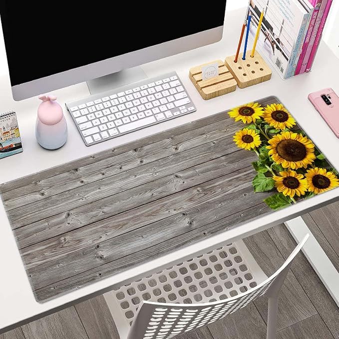 Sunflower Desk Mat - Large XL Mouse Pad & Keyboard Pad for Home Office Essentials