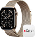 Apple Watch Series 11 [GPS + Cellular 42mm] Smartwatch with Gold Titanium Case with Gold Milanese Loop. Sleep Score, Fitness Tracker, Health Monitoring with AppleCare+ (2 Years)