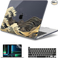 May Chen Compatible with MacBook Pro 16 inch Case 2020 2019 Release A2141 with Touch Bar & Touch ID, Plastic Hard Shell Case with Keyboard Cover + Screen Protector, Sea Wave P174
