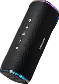 Bass Boosted Bluetooth Bike Speaker, IPX7 Waterproof Portable Wireless Outdoor Speaker, 25-Hour Playtime, LED Lights, TWS Pairing for Pool, Beach, Shower, Gifts (Black)
