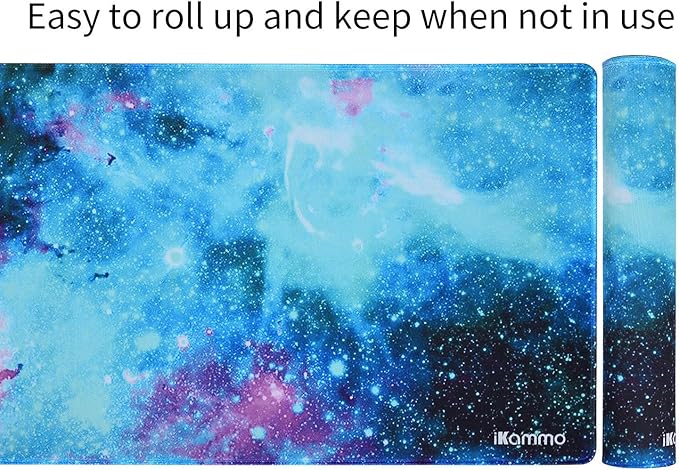 iKammo Large Galaxy Desk Mat Mouse Pad Big DeskPad Desk Cover Extended Cute Computer Mouse Pad XXL Big Office Desk Mouse Mat/Pad with Waterproof Surface-Optimized Gaming Surface (XXL-038, Blue Galaxy)