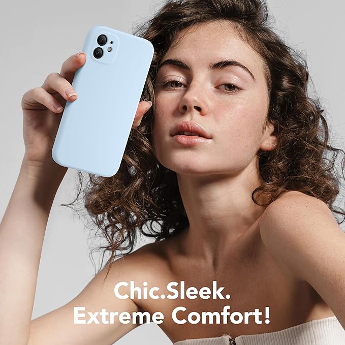 Magnetic for iPhone 11 Phone Case Silicone, Compatible with MagSafe, [Full Camera Protection][Screen Protector] Slim Shockproof Protective Case for iPhone 11 6.1", Light Blue