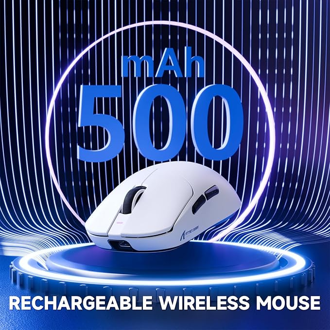 ATTACK SHARK X8 PRO 8K Wireless Gaming Mouse,PAW 3395PRO Sensor,40K DPI,Tri-Mode,55g Ultra-Light,Broadcom 52840 MCU Chip,Programmable Mice with Coiled Cable for PC/MAC/Win-White