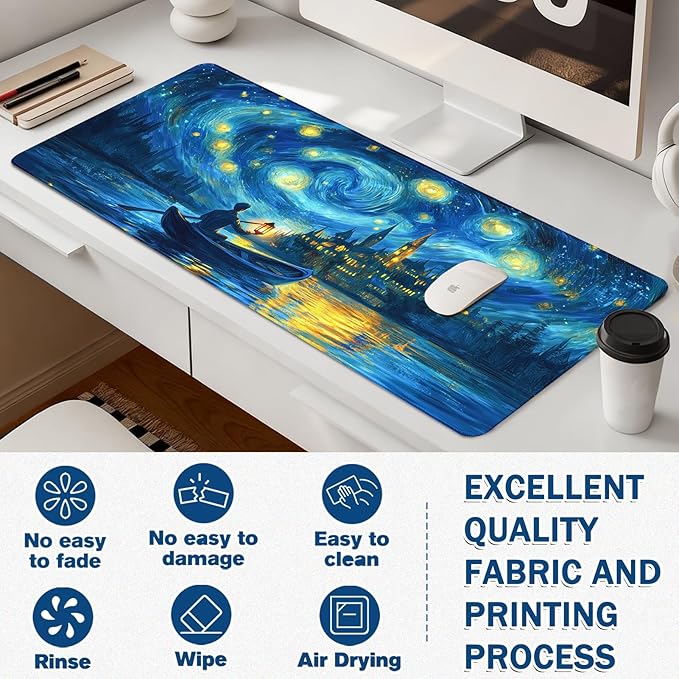 Extended Mouse Pad for Gaming & Office - 31.5"x11.8" Large Desk Mat with Smooth Surface and Stylish Design for PC, Home Office Decor, and Work