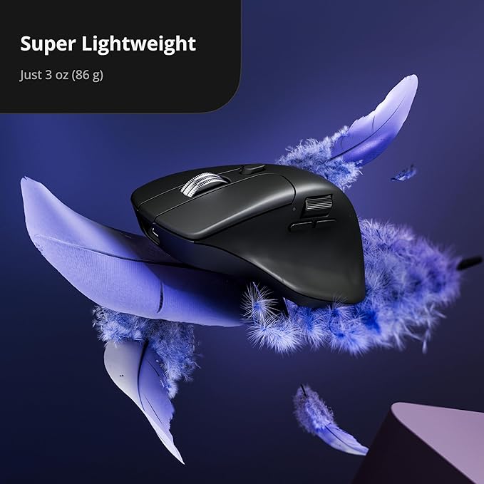 Keychron M6 8K Wireless Gaming Mouse, 2.4G/Bluetooth/Wired, PixArt 3950 Sensor, 8000Hz Polling, Silent Clicks, 5 On-Board Memory Profiles for Plug & Play, Programmable for Mac/Win/Linux – Black