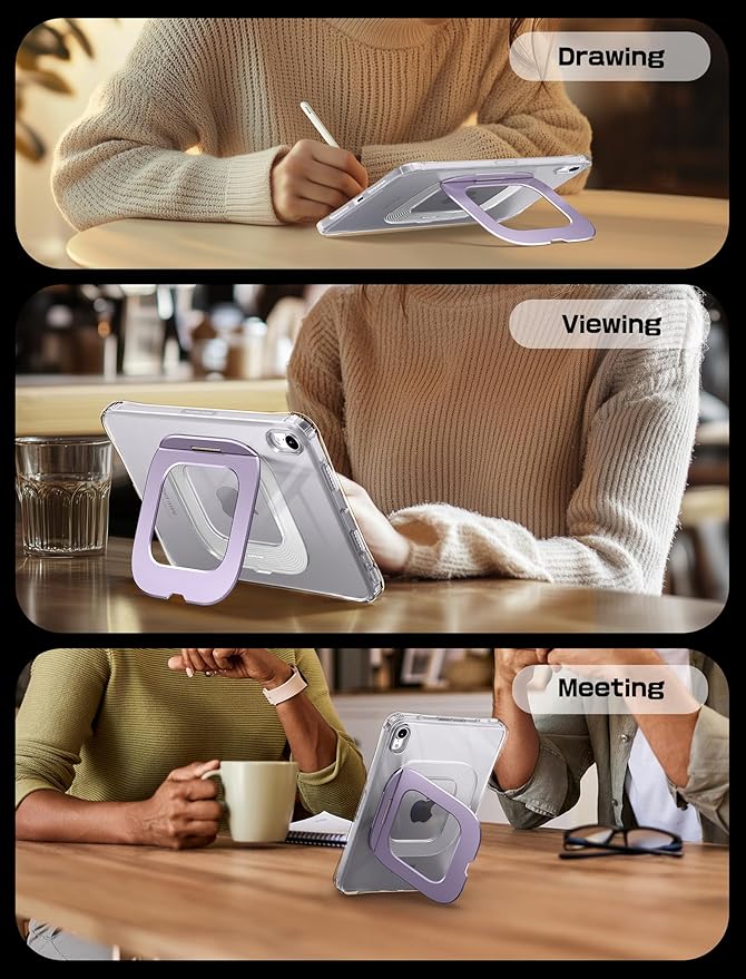 SUPCASE for iPad Mini 7 A17 Pro 2024 Case with Stand (Unicorn Beetle Prism), [Anti-Scratch] [Support Apple Pencil Charging] Slim Protective Clear Cover for iPad Mini 7th/6th Generation 8.3 Inch,Purple