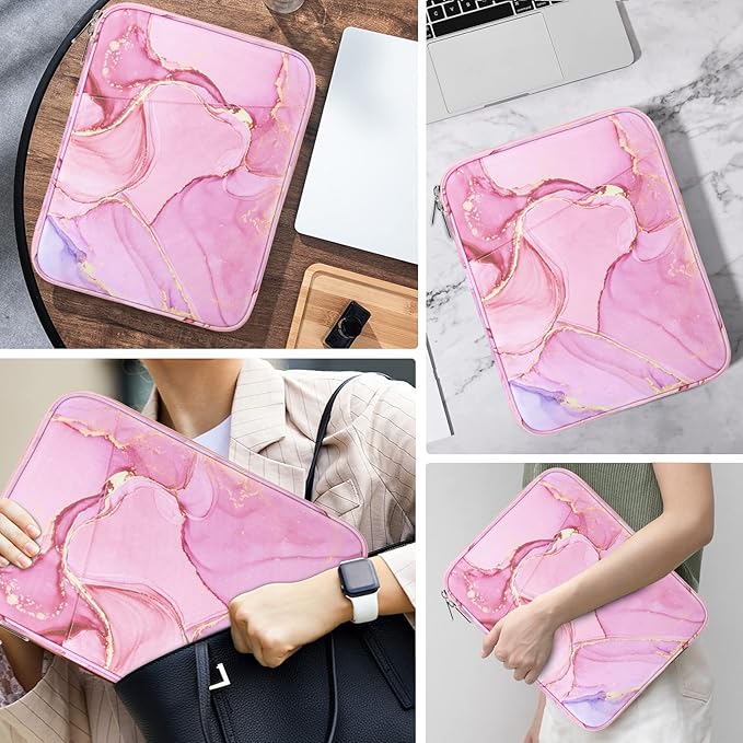 MoKo 9-11 Inch Tablet Sleeve Case, Fits New 11inch iPad Air M4/Pro M5, iPad A16 11", i-Pad 10/9/8/7th/Air 5/4th 10.9"/10.2", Tab S9/S8 11", Protective Bag Carrying Case with Pocket,Cloudy Pink