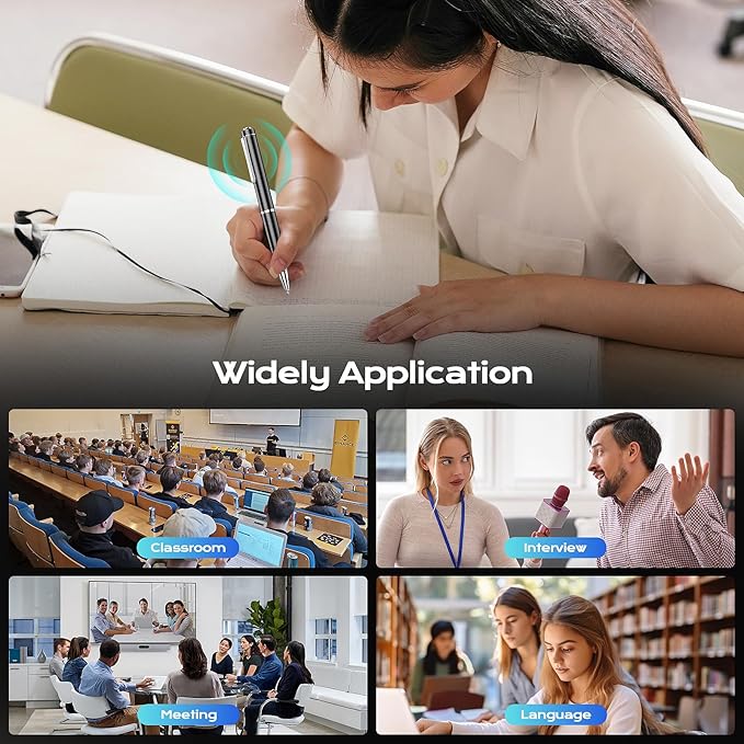 64GB Digital Voice Recorder - ZIPCIDE Digital Voice Activated Recorder with AI-Intelligent Noise Reduction, Voice Activated Sound Audio Tap Recorder Device for Lectures Meetings, Work, Interviews